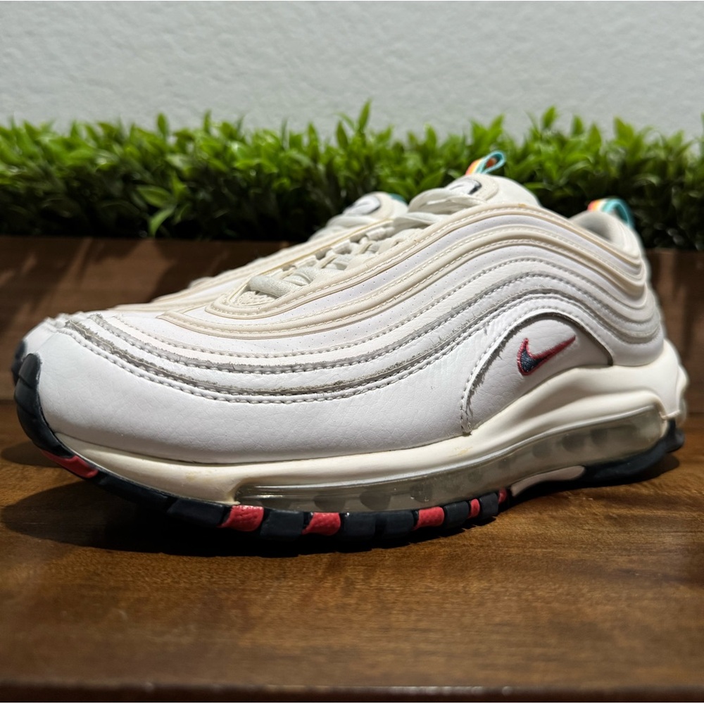 Nike Air Max 97 White Multi Pull Taps DH1592-100 Women Size 8 - Picture 6 of 13